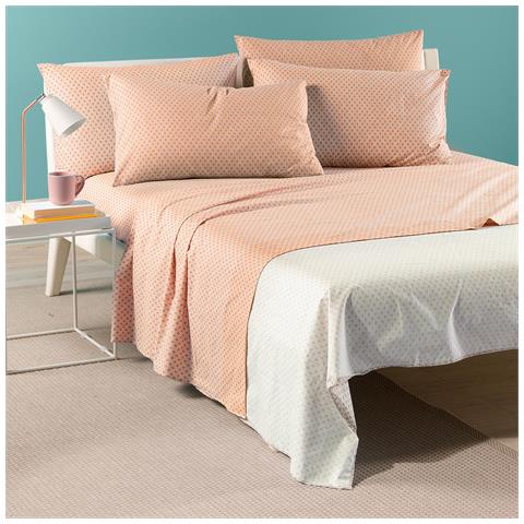 Completo Lenzuola Millerighe In Cotone Colore Dorato Misura Singolo - Foto 5