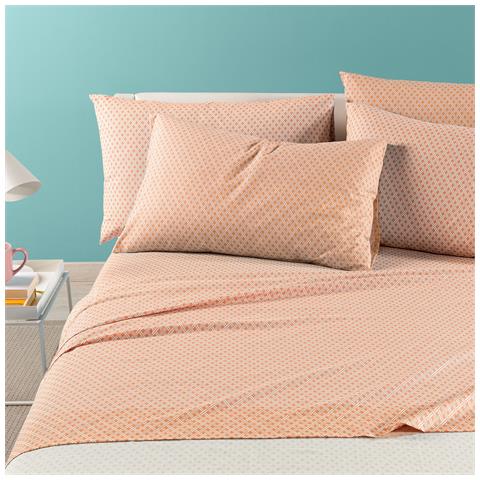 Completo Lenzuola Millerighe In Cotone Colore Dorato Misura Singolo - Foto 1