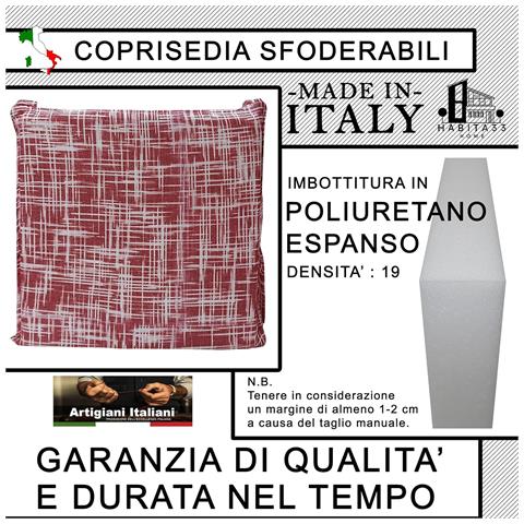 Set 6 Cuscini Per Sedie Cucina Con Laccetti, Copri Sedia Sfoderabili E Lavabili, Rivestimento Tessuto Loneta, Made In Italy (6 Amalfi Bordò) - Foto 7