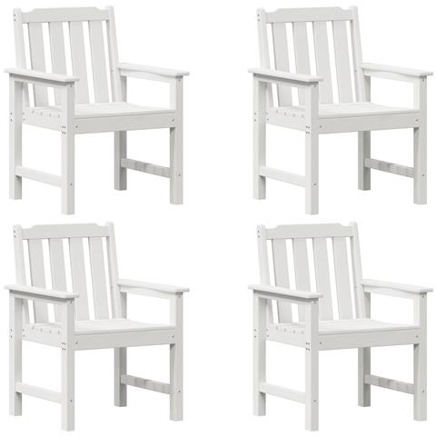 Sedie da Giardino  4 pz Bianche 65,5x55,5x88 cm HDPE, Sedie da Giardino  2 pz Bianche HDPE - Foto 1