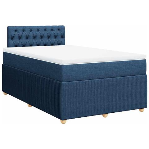 Giroletto a Molle con Materasso Blu 120x190 cm in Tessuto - Foto 1