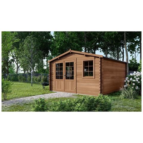 Casetta Da Giardino In Legno - 20m2 - 5x4m - Impregnata - 45mm - Colore: Marrone - Foto 1
