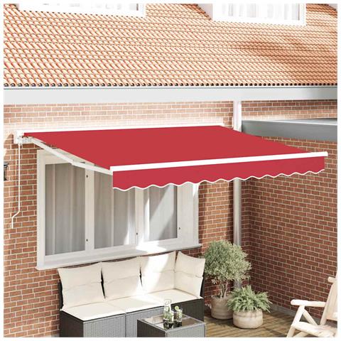 Tenda Retrattile Rosso 350x200 cm Tessuto - Foto 2