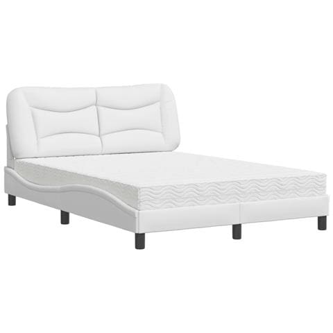 Letto con Materasso Bianco 120x200 cm in Similpelle - Foto 1