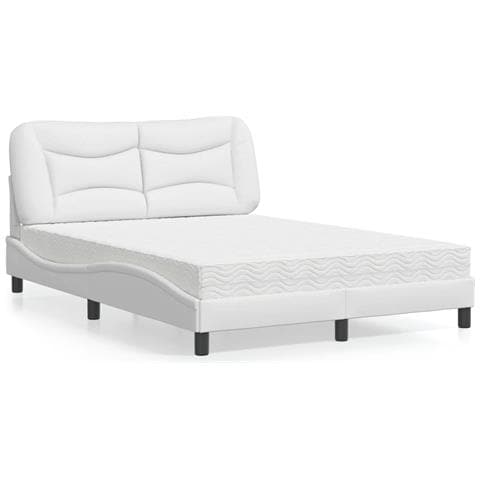 Letto con Materasso Bianco 120x200 cm in Similpelle - Foto 2