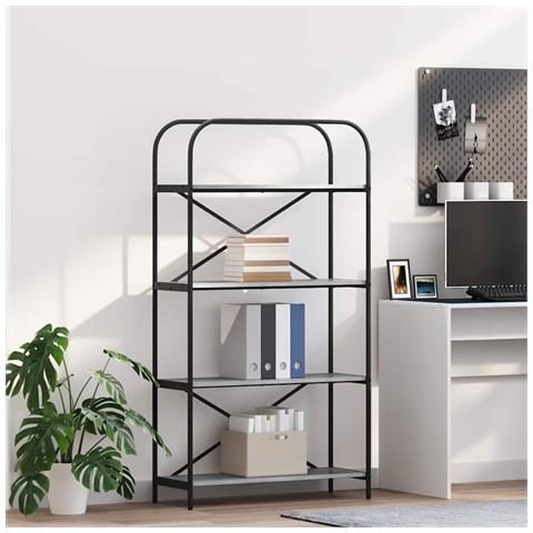 Libreria Grigio sonoma 80 x 30 x 146 cm Legno multistrato - Foto 2