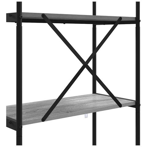Libreria Grigio sonoma 80 x 30 x 146 cm Legno multistrato - Foto 9