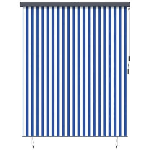 Tenda a Rullo Esterna Rigato Blu e bianco 200 x 250 cm Tessuto - Foto 1