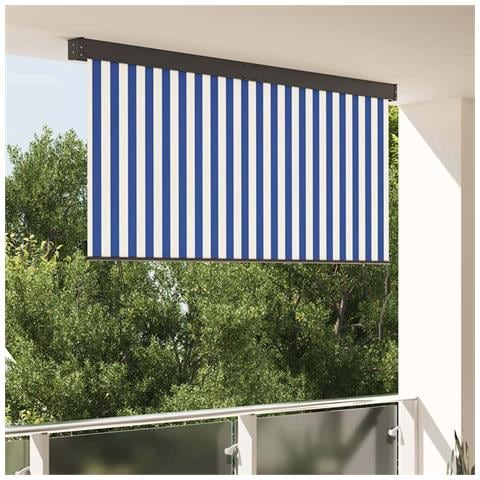 Tenda a Rullo Esterna Rigato Blu e bianco 200 x 250 cm Tessuto - Foto 2