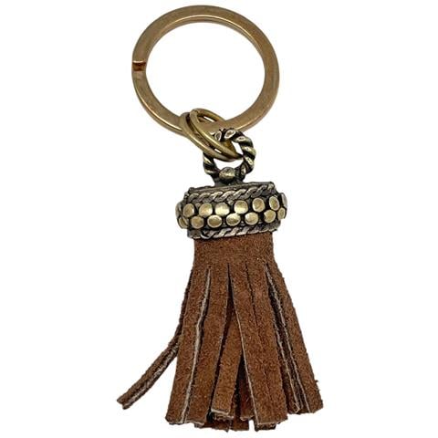 Portachiavi Con Frange In Pelle Dorata - Foto 1