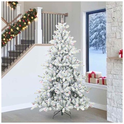 Albero di Natale Artificiale con Rami Pieghevoli Bianco 240 cm - Foto 2