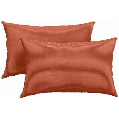Cuscini da Divano 2 pcs Rosso Arancio 50 x 30 cm - Foto 1
