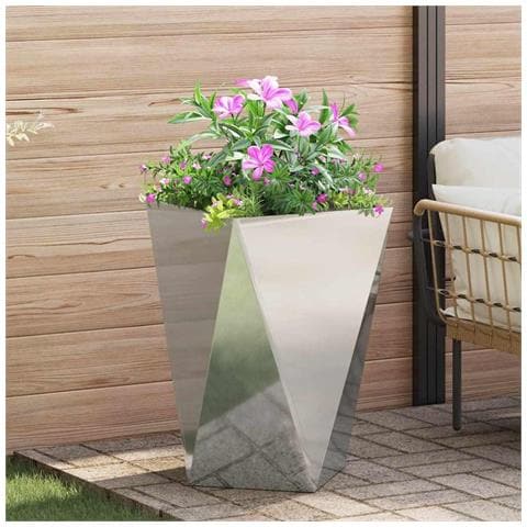Fioriera Argento 50 x 50 x 75 cm Acciaio zincato - Foto 2