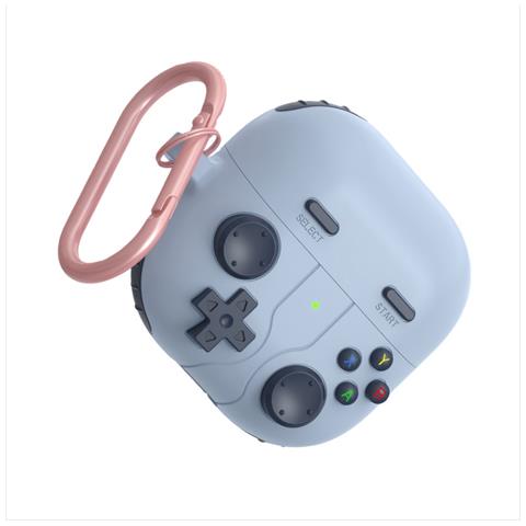 Custodia Protettiva In Silicone Compatibile Con Auricolari Bluetooth Huawei Freeclip2 - Design Console Di Gioco Blue - Foto 3