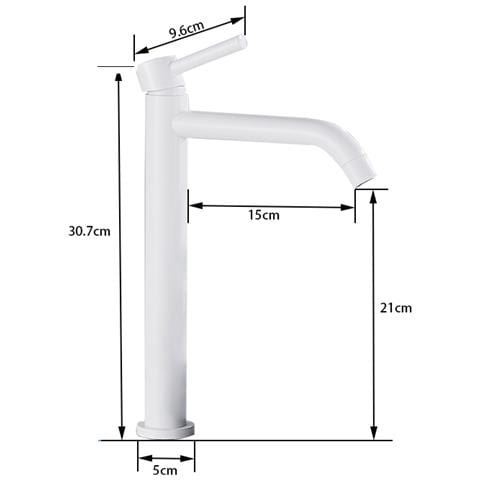 Rubinetto per lavabo da bagno, Blackswan, tipo M142, modello bianco, misura 30,7 cm - Foto 4