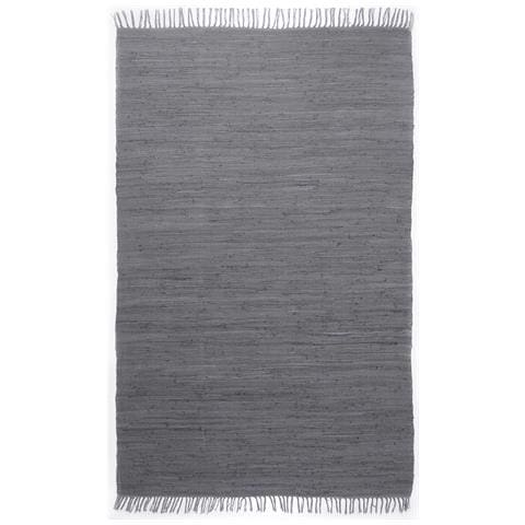 Tappeto in cotone intrecciato con frange 40x60 cm antracite - Foto 3