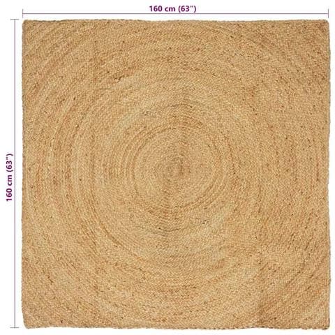 Tappeti per area Quadrato Marrone 160 x 160 cm Juta - Foto 8