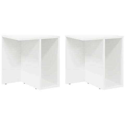 Tavolino 2 pcs Bianco 37 x 32 x 40 cm Legno multistrato - Foto 1