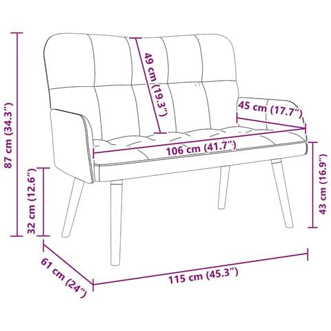 Sofa a Due Posti Verde Scuro 115 x 61 x 87 cm Velluto - Foto 9
