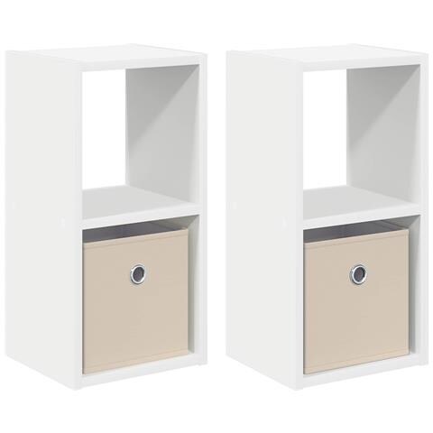 Comodino 2 pcs Bianco 25,5 x 22 x 49,5 cm Legno multistrato - Foto 1