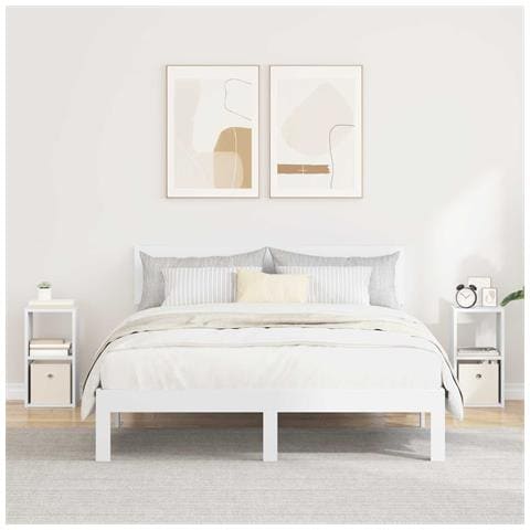 Comodino 2 pcs Bianco 25,5 x 22 x 49,5 cm Legno multistrato - Foto 2