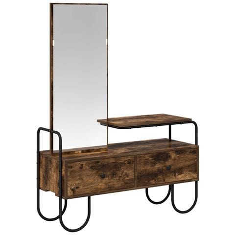 Tavolo da Trucco con cassetto Rovere Fumo Legno ingegnerizzato - Foto 1