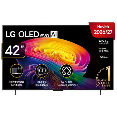 OLED evo AI 42'' Serie C6 OLED42C65LA, 4K, Brightness Booster, Processore a11 Gen3, VRR 165Hz,G-Sync, SMART TV 2026 - Foto 1