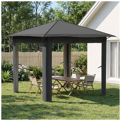 Gazebo senza Parete 2,6 x 2,6 m Grigio chiaro e Antracite - Foto 2