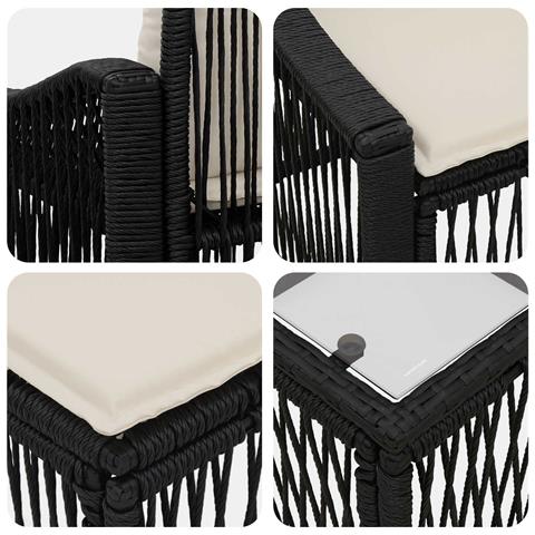Set Divano da Giardino 8 pz Nero polyrattan - Foto 9