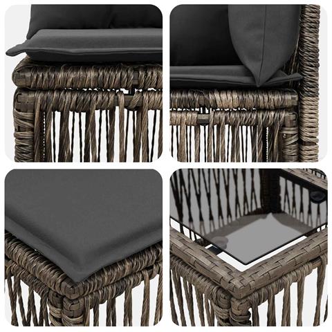 Set Divano da Giardino 6 pz Grigio polyrattan - Foto 9