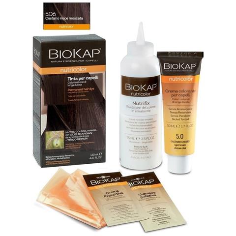 Biokap Nutricolor 5,06 Castano Noce Moscata Tinta Tubo + Flacone - Foto 1
