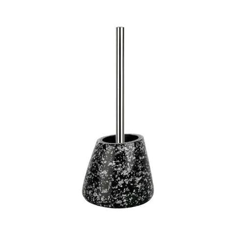 Portascopino Wc In Polyresina Nero Iridescente Cm 15,5x37 - Etna-glitter 10.16530 - Foto 1