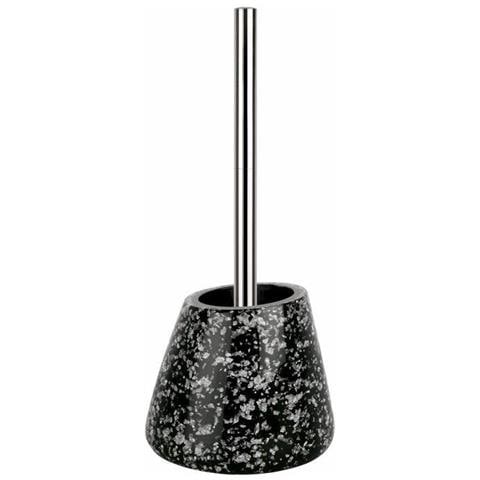 Portascopino Wc In Polyresina Nero Iridescente Cm 15,5x37 - Etna-glitter 10.16530 - Foto 2