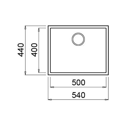 Lavello Quadra 105 Keratek Plus Sottotop 54x44 cm 1 vasca Colore Dark Grey 99 - Foto 2