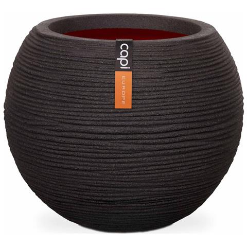 Vaso a Sfera Nature Rib 40x32 cm Nero KBLR270 - Foto 1