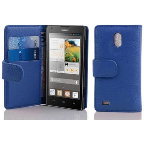 Custodia Compatibile Con Huawei Ascend G700 In Blu Reale - Coperchio Protettivo In Ecopelle Testurizzata E Tasca Per Carte Di Credito - Foto 1