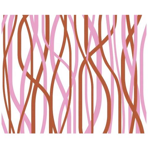 Lars Contzen 1235-10 - Carta Da Parati Crazy Lines, Colore: Bianco / rosa / rosso - Foto 1