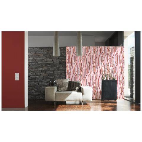 Lars Contzen 1235-10 - Carta Da Parati Crazy Lines, Colore: Bianco / rosa / rosso - Foto 2