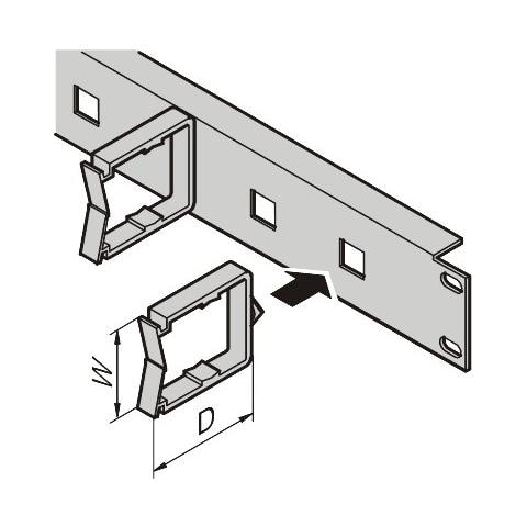 19'' front panel with plastic cable eyes, 38 x 25 x 43,6 mm - Foto 1