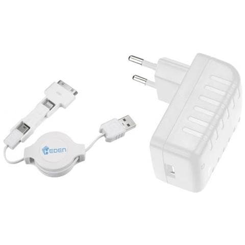 ACCHAD3E12, Interno, Smartphone, Tablet, AC, Bianco, iPhone 5/4/4S, iPad, Galaxy S2 / S3 / S4, Galaxy Tab, Contatto - Foto 1