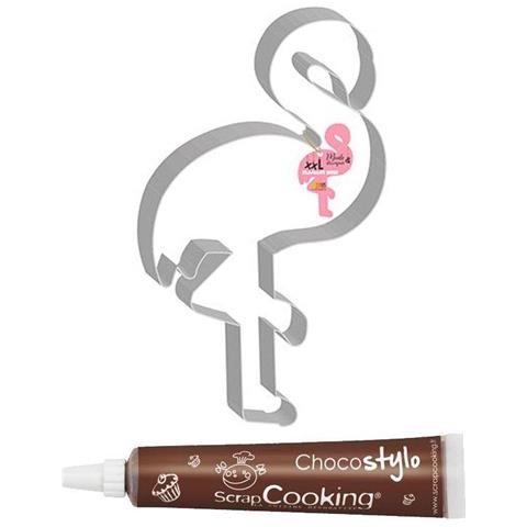 Tagliabiscotti Xxl Fenicottero + Penna Alimentare Al Cioccolato - Foto 1