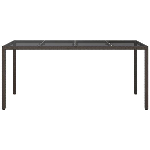 Tavolo Giardino Marrone 190x90x75cm Vetro Temperato Polyrattan - Foto 5