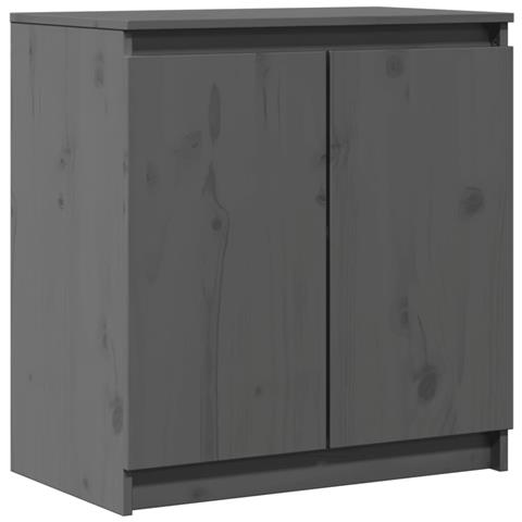 Armadietto Grigio 60x36x65 cm in Legno Massello di Pino - Foto 1