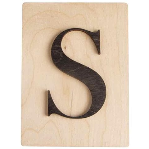 Lettera Di Legno Nero 's' 14,8 X 10,5 Cm - Foto 1