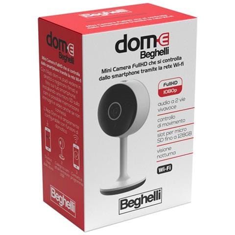Dom-e Videocamera Mini di Sorveglienza con Risoluzione FullHD Wi-Fi Audio a 2 vie Vivavoce Rilevatore di Movimento Colore Bianco - Foto 3