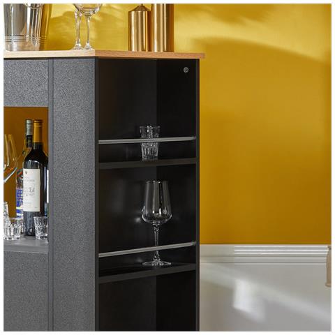 Carrello Da Cucina Legno Mobiletto Cucina Salvaspazio Con Cassetto E Armadietto 82x46x88 Cm Fkw113-sch - Foto 5