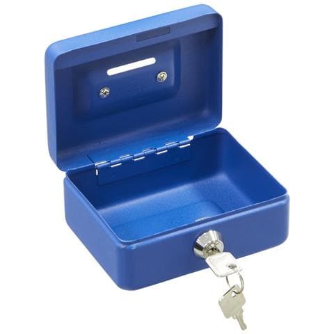 Elegant C9005 Cassetta Di Sicurezza Con Chiave Per Contare E Trasportare Denaro | Cassetta Portavalori In Acciaio Con Fessura | Cassaforte Portatile De 12,5 Cm Di Larghezza | Blu - Foto 3