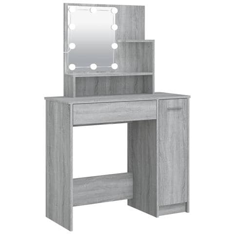 Toeletta Con Led Grigio Sonoma 86,5x35x136 Cm - Foto 1