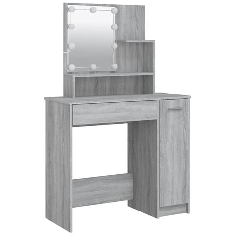 Toeletta Con Led Grigio Sonoma 86,5x35x136 Cm - Foto 10