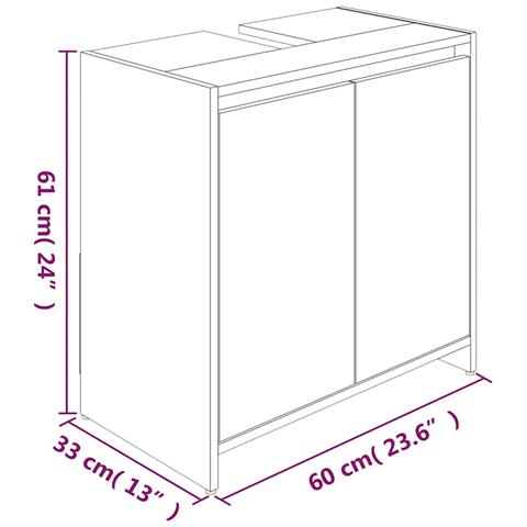 Armadietto Bagno Rovere Fumo 60x33x61 Cm In Legno Multistrato - Foto 2